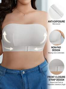 1pc Strapless Non-Slip Camisole Top, Suitable For Summer - White - View 1