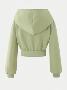 SHEIN Wildeya Sudadera con capucha informal con cordón en la cintura para adolescentes chicas