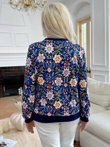 EMERY ROSE 女士休闲宽松套头长袖印花卫衣，秋季款 - 彩色 - 查看 2