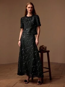 MOTF PREMIUM APPLIQUES PUFF SLEEVE TOP & CAMI TOP - Black - View 2