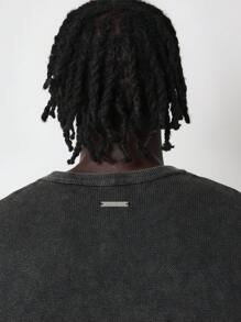 SUMWON Washed Short Sleeve Knit Shirt - Dark Grey - View 4