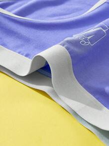 3 pièces/Set sous-vêtements de sport décontractés pour filles avec imprimé lettrage - Multicolore - Voir 3