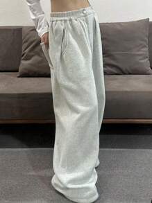 INAWLY Women Casual Everyday Oblique Pocket Loose Baggy Pants, Autumn Fall Cloth For Women