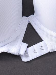 2pcs/Set Minimalist Solid Color Front Closure Adjustable Underwire Bras For Small Bust Women - Black and White - View 8