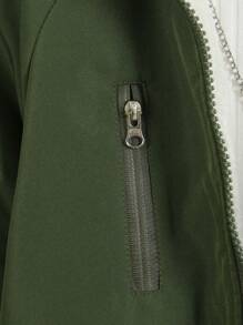 SHEIN 男童休闲连帽加厚棉服外套，冬季 - 軍綠色 - 查看 6