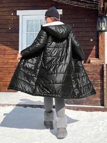 SHEIN EZwear Stark gepolsterter, gesteppter Winterjacke, Loose Fit, warmes Futter, Herbst & Winter