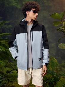 In My Nature Giacca con cappuccio da uomo casual, con cerniera frontale e colore a contrasto, con protezione solare, adatta per primavera/autunno, ideale per il campeggio - Multicolore - Visualizzare 5