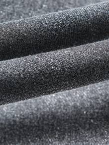 年轻男孩宽松直筒松紧腰休闲阔腿牛仔裤 - 黑色 - 查看 6