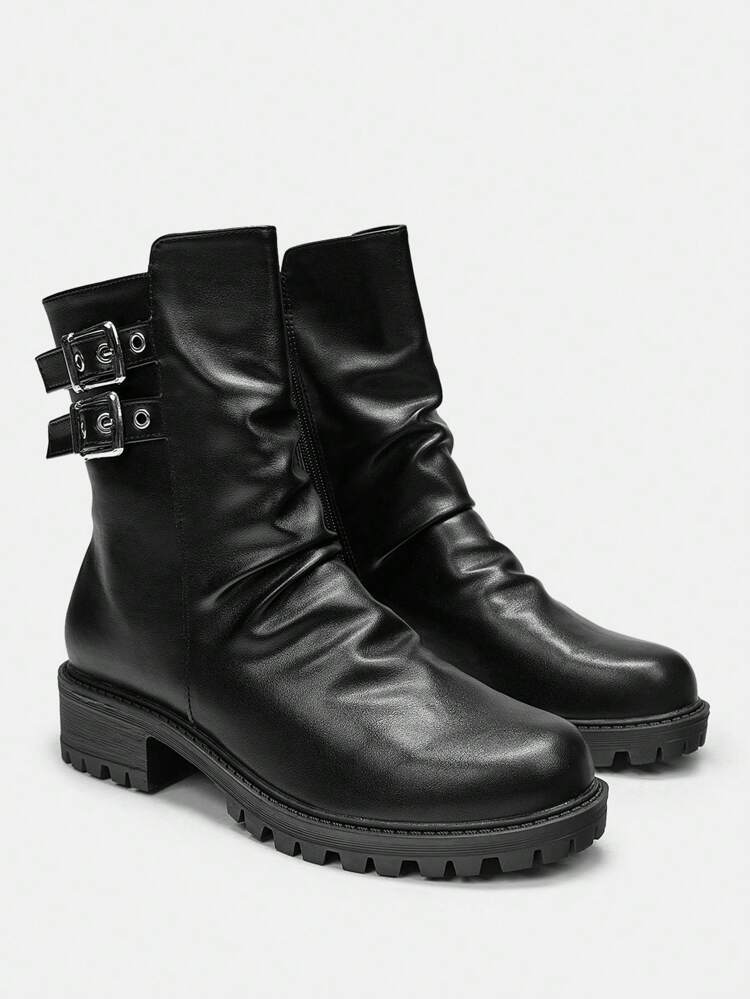 CUCCOO GRLICON Botas Ankle Femininas, Estilo Y2K, Estilo Punk, Estilo Biker, Estilo Cool Girl, Adequado para Halloween, Natal, Festa