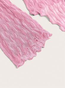 SHEIN ICON Women's Solid Color Ruffle Collar Long Sleeve Single-Breasted Blouse For Autumn - Pink - View 3