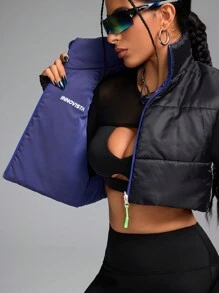 Innovista Veste de sport rembourrée à coupe ample et réversible pour femme, veste sans manches à col montant matelassée, vestes de ski, vêtements de montagne et de sport, tenue d'automne pour femme, vêtements de randonnée, veste zippée pour femme, vêtement chaud pour l'extérieur, tenue d'automne et d'hiver pour femme, veste d'hiver pour femme, vêtement thermique