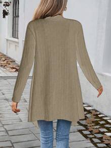 Chiquease 1 chiếc áo len cardigan dài tay dệt kim trơn thanh lịch dành cho nữ đi làm hàng ngày - Lạc đà - Xem 2