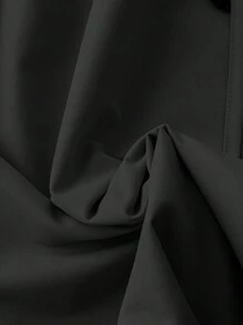 Franclia 女式束腰优雅休闲办公装长款风衣，春/秋 - 黑色 - 查看 4