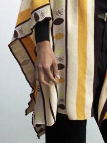 Maija 女士宽松条纹蝙蝠袖休闲针织开衫，秋冬季 - 彩色 - 查看 8