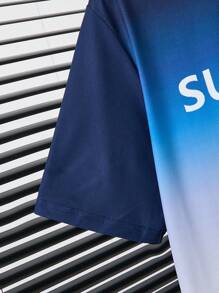 SHEIN Teen Boy Letter Graphic Tee & Sweatpants For Dailywear, School, Campus, College - Multicolor - View 4