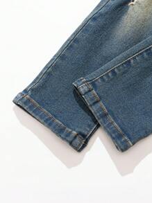 SHEIN Jonge jongens modieuze vintage distressed gewassen denim jeans
