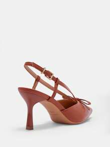 CUCCOO CHICEST 女士尖头高跟鞋，性感细高跟鞋，户外通勤，红色派对婚礼，适合圣诞节和新年假期氛围秋冬 - 棕色 - 查看 4