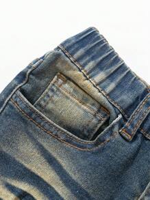 SHEIN Jonge jongens modieuze vintage distressed gewassen denim jeans