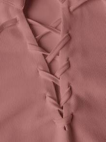 Manfinity VCAY Camiseta de punto casual de manga larga con cuello de corbata de unicolor para hombres, otoño, verano, otoño, vacaciones, regalos del Día del Padre, fútbol - Rosa vieja - Ver 5