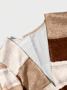 SHEIN Clasi Figurbetontes Kleid in Colourblock-Optik für große Größen, für den Sommer