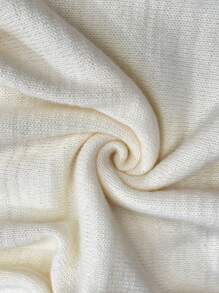 SHEIN LUNE Plus Size High Collar Pullover Wool Sweater Dress, Fitted Design With Lapel, Suitable For Autumn/Winter - White - View 4