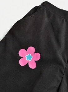 SHEIN 2 pièces Ensemble de Top à manches longues en tricot à encolure ronde rayé et pantalon droit pour filles pré-adolescentes, style de rue - Multicolore - Voir 7