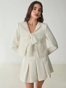 Enchnt Romantic Fall Holiday Apricot Princess Daily Pleated Skirt,Office Wear&Everyday Date&Teacher Clothes& Girly Fitted,For Halloween & Christmas Party