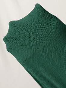 Manfinity VCAY 男士花卉印花圆领无袖针织毛衣背心 - 墨綠色 - 查看 7