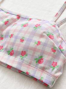 Teenage Girls' Sweet Romantic Floral Print Comfortable Daily Underwear