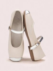 CUCCOO DOLLMOD Silver-White Color Block Comfortable Versatile Fashion Flat Loafers For Christmas And New Year Holiday Vibe Fall And Winter Valentines - Chantilly - View 2