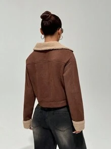 StreetHx Chaqueta vintage de mujer acolchada y con piel, para el invierno