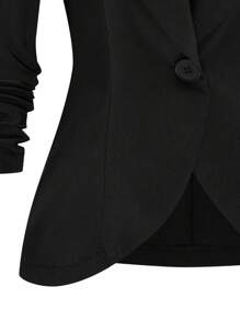 SHEIN Clasi Shawl Collar Open Front Blazer - Black - View 3