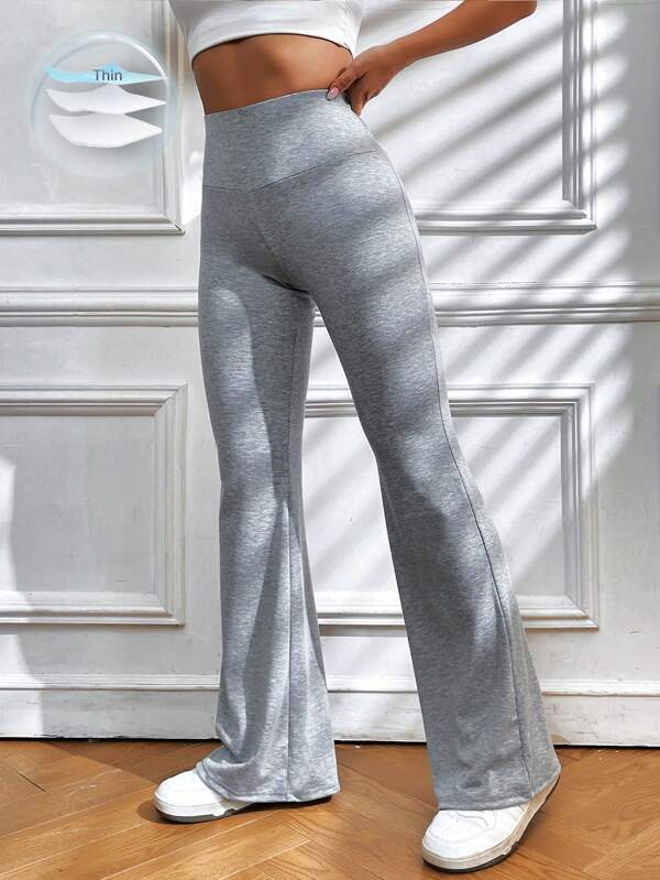 SHEIN EZwear Pantaloni de sport Balletcore Solid Flare Leg