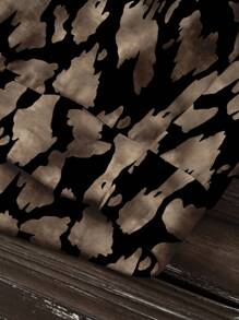 SHEIN LUNE Casual Minimalist Allover Leopard Print Hoodie, Suitable For Autumn/Winter - Multicolor - View 2