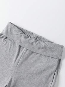 SHEIN Unity 純色寬鬆束腰褲 - 灰色 - 查看 6