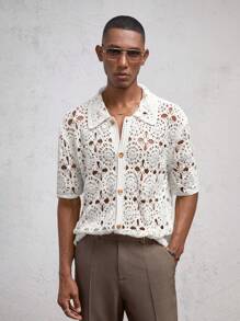 AKNOTIC Business Casual Camiseta de punto de cuello vuelto y manga media, corte slim, adecuada para otoño/invierno, para hombre