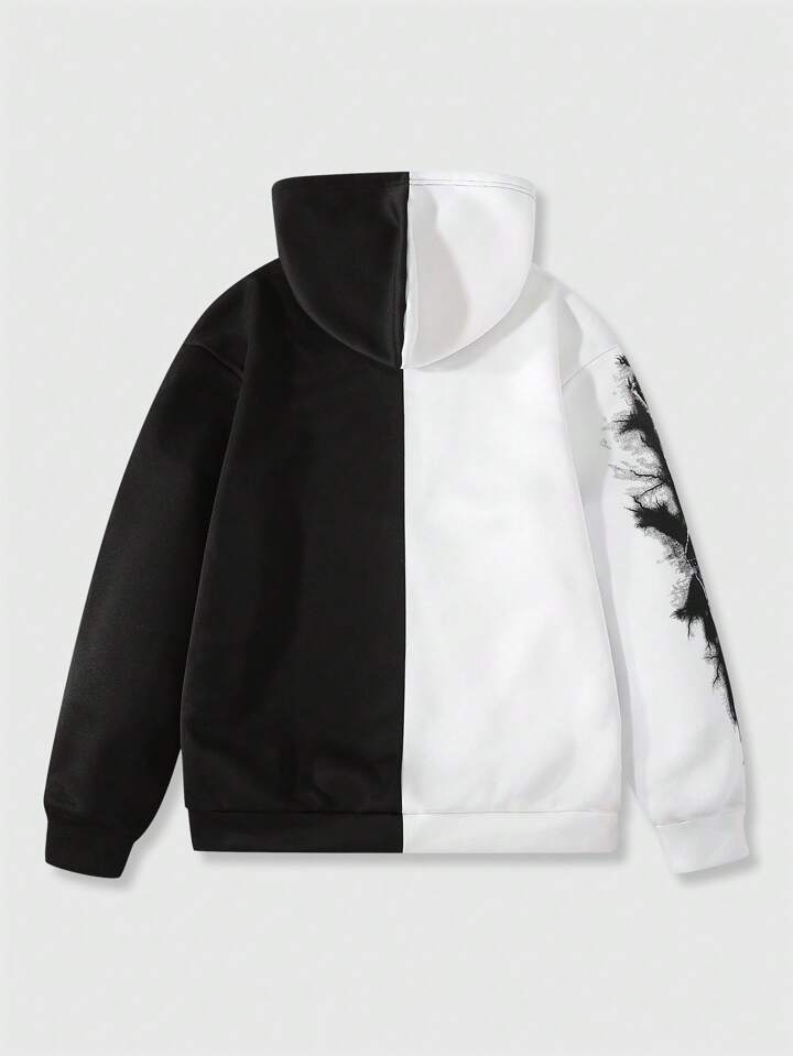Our Street Life Men's Casual Colorblock Patchwork Cross Print