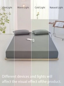 1 pièce de drap-housse de couleur unie doux - protège-matelas avec poche légèrement plus profonde (38 cm / 15 po de profondeur) - housse de matelas et surmatelas moderne et profond pour tous les formats de lit (simple, double, queen, king, une place, deux places). Ensemble literie scolaire, oreiller et taie d'oreiller non inclus.