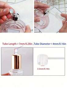Set de 10 bombas dispensadoras de perfume, herramienta de transferencia de botellas de perfume recargables de mini tamaño para viaje, perfecto como regalo navideño - transparente - Ver 7