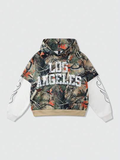 Street Life sweat-shirt à capuche ample et superposé pour hommes, style de rue