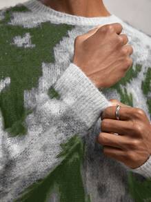 AKNOTIC Business Casual Men's Loose Drop Shoulder Crew Neck Long Sleeve Knit Sweater, For Fall Winter - Multicolor - View 6