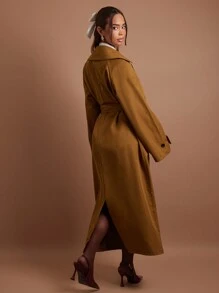 COSMINA 女式纯色前扣长袖口袋休闲风衣