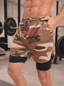 Manfinity Sport Corelite Quần short thể thao cạp rút họa tiết ngụy trang mùa hè phong cách bạn trai dành cho nam - Nhiều màu - Xem 8