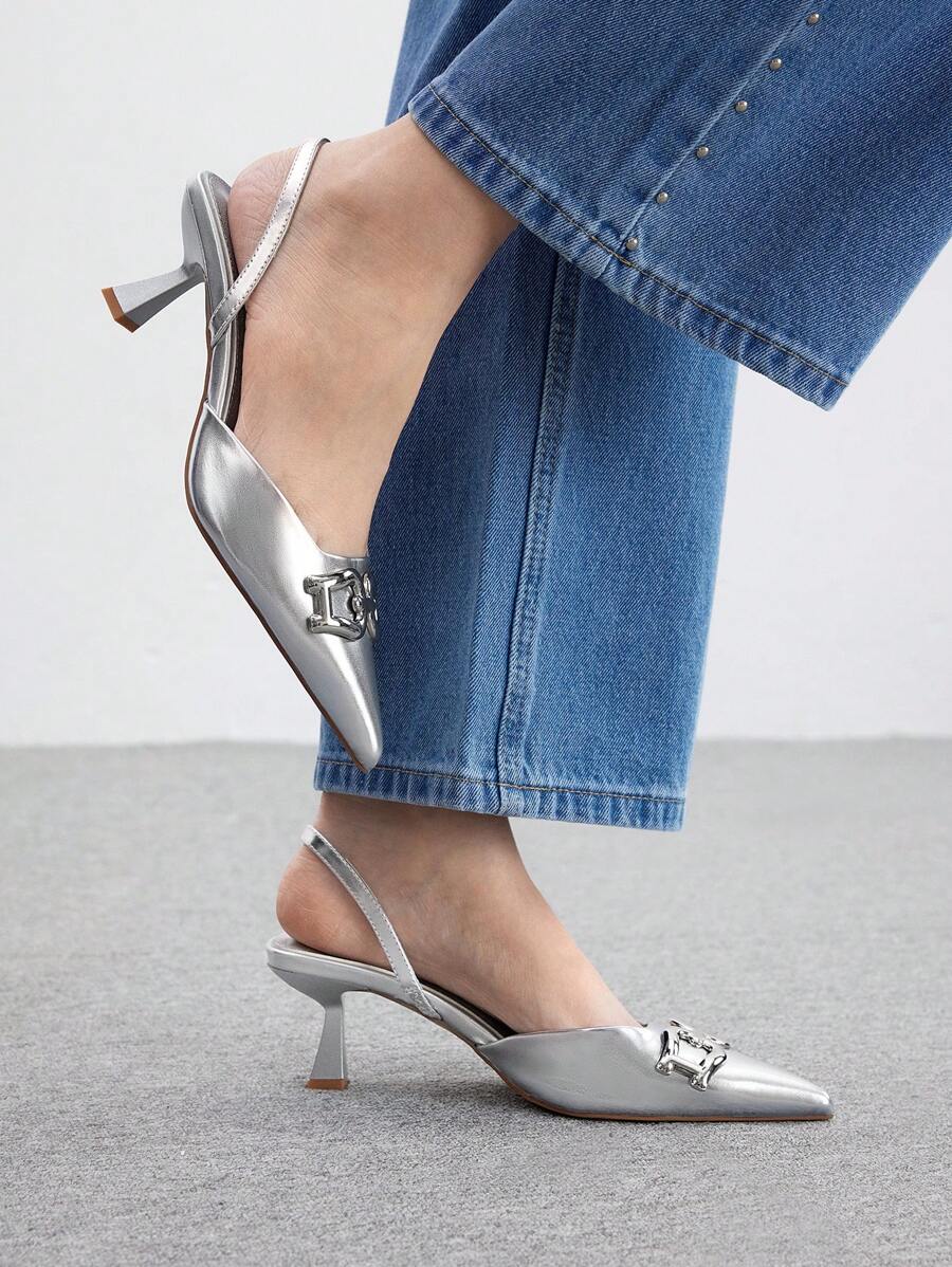 CUCCOO BIZCHIC Ladies' High Heel Pumps - Silver - View 1