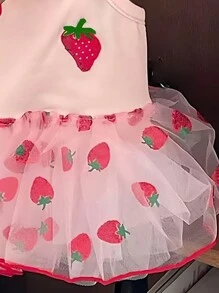 1 件适合小型犬和猫的宠物网眼裙 - 可调节柔软弹性腰带，可爱蕾丝花边小狗连衣裙，适合博美犬、比熊犬、泰迪犬、约克夏犬、雪纳瑞犬、小猫 - 透气舒适的宠物服装，时尚宠物服装，适合日常穿着、拍照、派对 - 粉色 - 查看 4