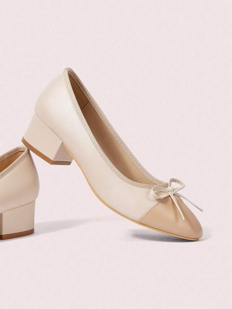 CUCCOO DOLLMOD Women's Fashionable Versatile Minimalist Bow Decor High Heels