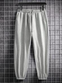 Manfinity Roghcode 2pcs Men's Loose Fit Solid Color Sweatpants With Slant Pockets, Going Out Plain Long Casual Drawstring Sweatpants, For Husband, Boyfriend Gifts - Multicolor - View 5