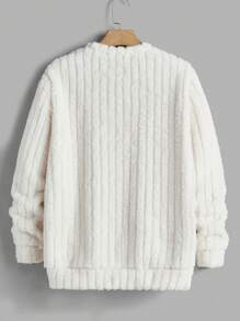 Manfinity VCAY 2pcs Men's Loose Fit Drop Shoulder Fleece Sweatsuit Set, Suitable For Autumn/Winter - Beige - View 4