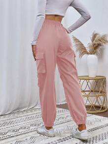 Lunelith SHEIN Lunessa Flap Pocket Side Cargo Pants Fall Cloth For Women