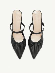 CUCCOO CHICEST 女士银色高跟露趾凉鞋，优雅法式露跟鞋，2024 年春夏新品 - 黑色 - 查看 2